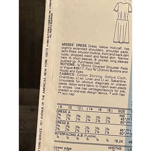 Very Easy Very Vogue 9312 Vintage Dress Pattern - Picture 6 of 7